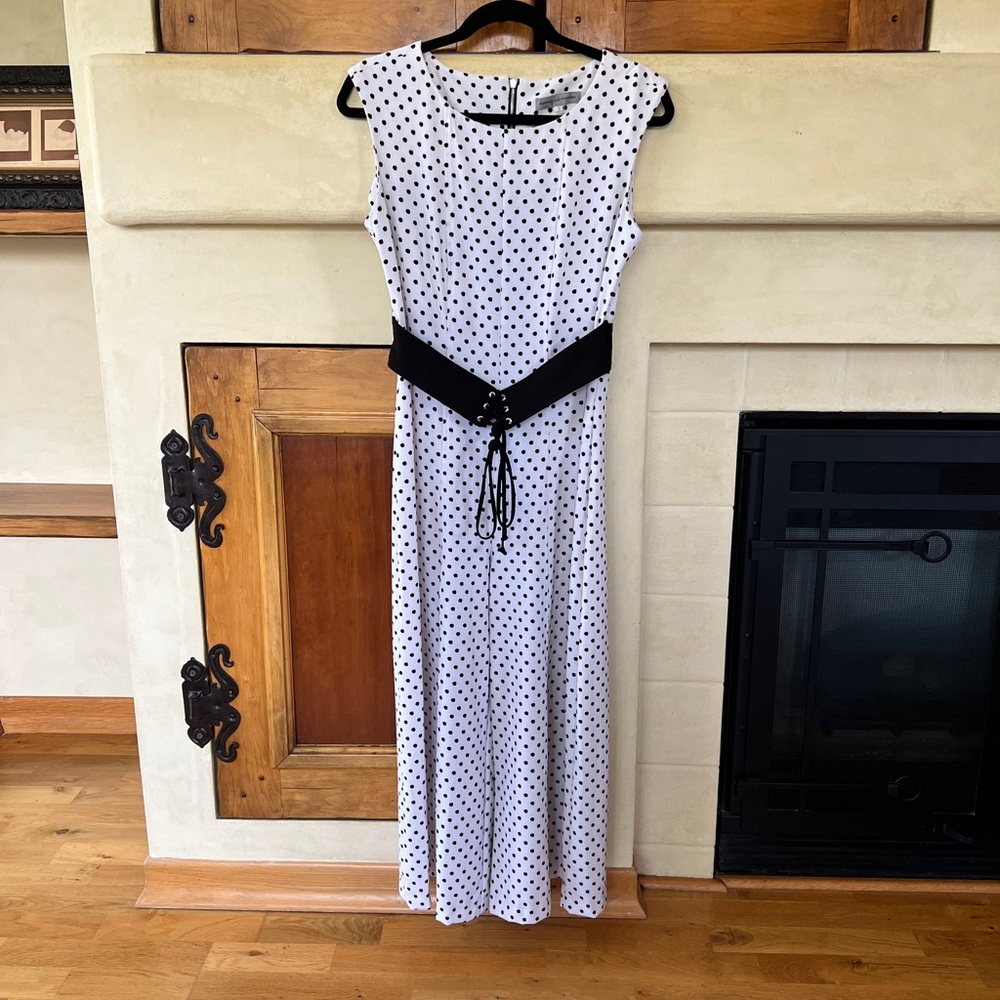 Dani and Nicole belted polkadot dress